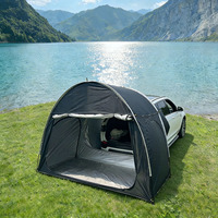 Tente de camping arrière de voiture automatique quatre saisons étanche, type étendu, en caoutchouc noir, protection solaire, pour 6-8 personnes - Vente chaude