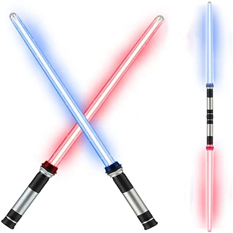 2 Pcs -pack Luminous jedi saber laser sword up led flashing light saber lightstick toy double bladed lightsaber