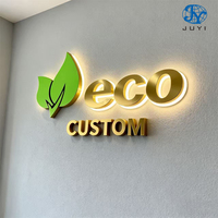 Letrero de Negocio Personalizado con Letras 3D, Letrero con Luz Led para Interiores, Letras de Acero Inoxidable con Iluminación Trasera para Tienda, Logo de Letras Metálicas con Led