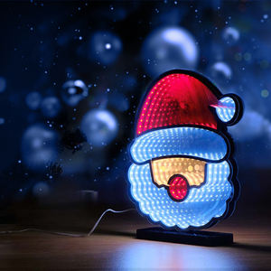 จัดส่งที่รวดเร็วพ่อคริสต์มาสกระจกอะคริลิโลโก้นําป้ายอิเล็กทรอนิกส์สําหรับการโฆษณาในร่ม 3D ป้ายนีออนที่กําหนดเอง - Product Image 1