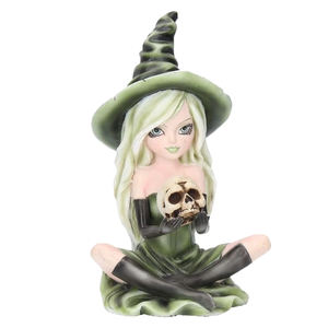 Figuritas decorativas para el hogar, estatua <span class=keywords><strong>de</strong></span> bruja <span class=keywords><strong>de</strong></span> resina verde, venta al por mayor - Product Image 5