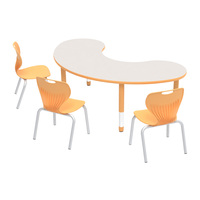 Bureau et chaise d'étude pour enfants, forme de lune moderne, hauteur réglable, pour atelier et salon