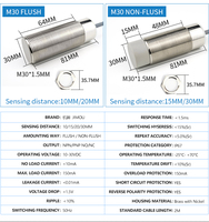 Capteurs de proximité capacitifs métalliques Balluff IFM Autonics M8 M12 pour M18 M30 PNP DC pour machines d'emballage