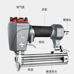 Zhongjie Merek Pistol Paku Lurus Pneumatik Kotak Kayu Memperbaiki Paku Pistol Khusus untuk Kotak Kayu dan Bingkai Kayu