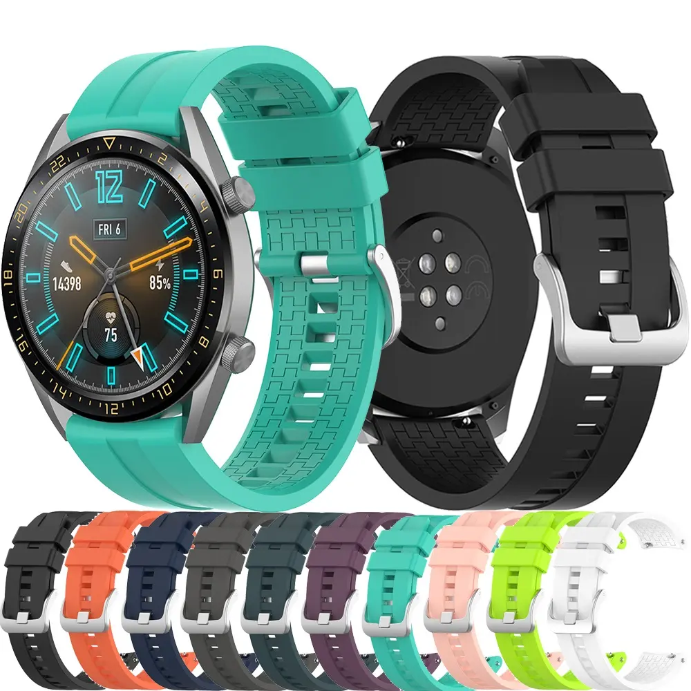 22mm 20mm Watch Bands For Samsung Watch 3 4 Samsung Gear S3 Active 2 Amazfit GTR For Huawei Watch GT2 46mm 42mm Silicone Strap