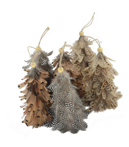 Etiqueta para colgar del árbol de Navidad pequeña pluma de pavo festiva Natural boda artificial respetuosa con el medio ambiente DIY fábrica - Product Image 1