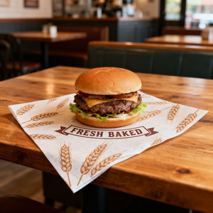 Tùy chỉnh căng tin bánh sandwich giấy gói bánh hamburger không thấm mỡ giấy Gà bọc nhiều lớp bảng Mat sáp giấy - Product Image 1