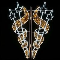 Guirlande lumineuse LED de Noël pour extérieur, IP65, motif 2D, blanc chaud, éclairage de rue de Noël, décoration de projet pour les fêtes