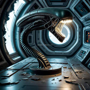 Nieuw Ontwerp Creatieve Buitenaardse Lampen Sci-Fi Huisdecoratie Hars Ornament Buitenaardse Schepsel Tafellamp Voor Slaapkamer Halloween Cadeau - Product Image 3