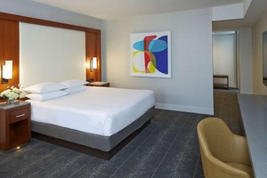 Ensemble de meubles de chambre à coucher personnalisé pour l'hôtel Hyatt Regency d'Atlanta, MDF avec placage, meubles de chambre à coucher, lit double, tête de lit, table de chevet - Product Image 2