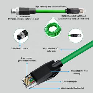 M12 8-Pin A-Code Steckverbinder Rechtwinklig M12 Stecker auf RJ45 Stecker Ethernet-Kabel Industriekamera Cat6 Wasserdichtes Netzwerkkabel - Product Image 5