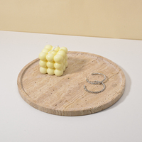 Les grossistes offriront du travertin naturel 100% pour la décoration intérieure Plateaux ronds populaires Assiettes à dîner et assiettes à bijoux