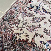 Tapis mural tissé en modal doux à poils longs, motif cent oiseaux, crème de luxe, 60*90cm, vente en gros