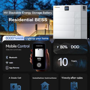 Nuovo HV impilabile 100Ah/24 s1p 15.36kWh batteria di accumulo di energia residenziale IP54 agli ioni di litio compatibile solare <span class=keywords><strong>BESS</strong></span> fino a 40kWh - Product Image 3