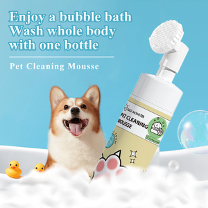 <span class=keywords><strong>Mousse</strong></span> <span class=keywords><strong>nettoyante</strong></span> écologique sans eau pour chiens et chats, 150 ml, avec brosse en coton doux, lingettes nettoyantes pour pattes d'animaux, expédition rapide depuis l'entrepôt américain. - Product Image 3
