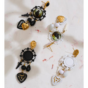 JINYOU 1968 Court винтажные стильные пластиковые серьги с подвесками в виде кошки хрустальные металлические серьги для подарков - Product Image 5