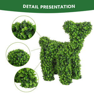 DW1-1 3D النباتات الخضراء الكلب عطلة زينة توبياري الغزلان النمذجة توبياري العشب الحيوان - Product Image 3