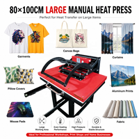 Presse à chaud manuelle grand format industrielle 80*100cm, équipement de transfert thermique pour l'impression par sublimation sur textiles et vêtements