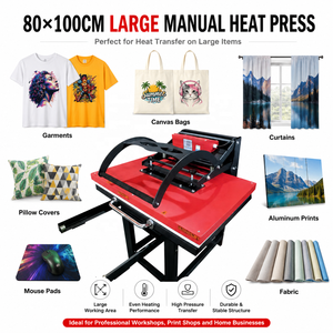Presse à chaud industrielle 80x100cm, <span class=keywords><strong>machine</strong></span> de sublimation grand format pour textiles et vêtements, équipement d'impression par transfert manuel - Product Image 6