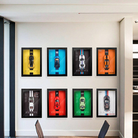 Art Mural Voiture 3D Design Moderne Effet Cristal, Panneaux Décoratifs pour la Maison, Tableau Mural Cadre Photo