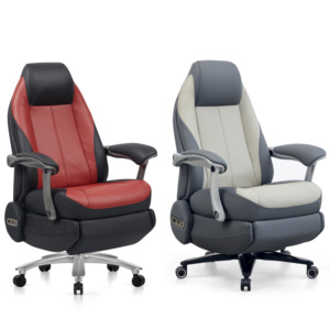 <span class=keywords><strong>Chaise</strong></span> de bureau ergonomique contemporaine de direction, dossier haut, cuir <span class=keywords><strong>patchwork</strong></span> bleu et blanc, pivotante à 360°, accoudoirs larges fixes, pour hôtel - Product Image 6