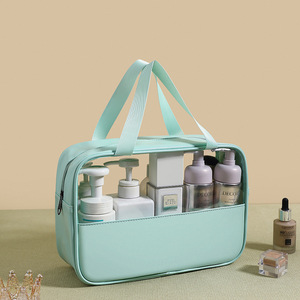 Wholesale PU Leather PVC Cosmetic Bag Large Capacity Zipper Wash Bag Waterproof Bath Bag <strong>Set</strong> - Product Image 3