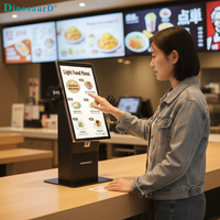 Kiosque de commande et de paiement en libre-service tactile pour restauration rapide avec imprimante thermique et scanner de codes QR, tailles 15.6, 21.5, 23.8, 27, 32 pouces - Vente chaude