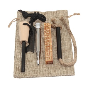Camping Survie Produits <span class=keywords><strong>de</strong></span> plein air Kit allume-<span class=keywords><strong>feu</strong></span> Manche en <span class=keywords><strong>bois</strong></span> Firesteel Fatwood Firestarter <span class=keywords><strong>Soufflet</strong></span> pour outils d'urgence - Product Image 4