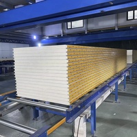 Panel Dinding Sandwich PU PIR EPS CE Insulted 50/70/100mm untuk Panel Eksterior Dinding Bengkel