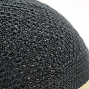Chapeau Kufi en tricot extensible rouge et blanc, avec bonnet de prière musulman en tricot ajouré et Kopiah doux pour la prière quotidienne des hommes - Product Image 3