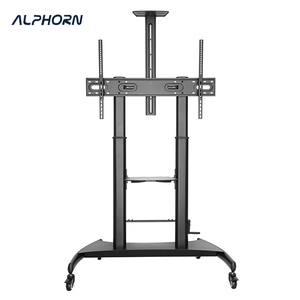 รถเข็นทีวีแบบปรับความสูงได้ พร้อมมือหมุน รองรับ VESA 1000x600 มม. ผลิตจากเหล็กและพลาสติก รับน้ำหนักได้ 100 กก. สำหรับทีวีขนาด 60-100 นิ้ว - Product Image 1