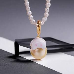 Pendentif en argent S925 31282 avec perles rondes de 10 à 13 mm, accessoires de bricolage mignons, support vide tendance pour breloques et pendentifs en perles - Product Image 2