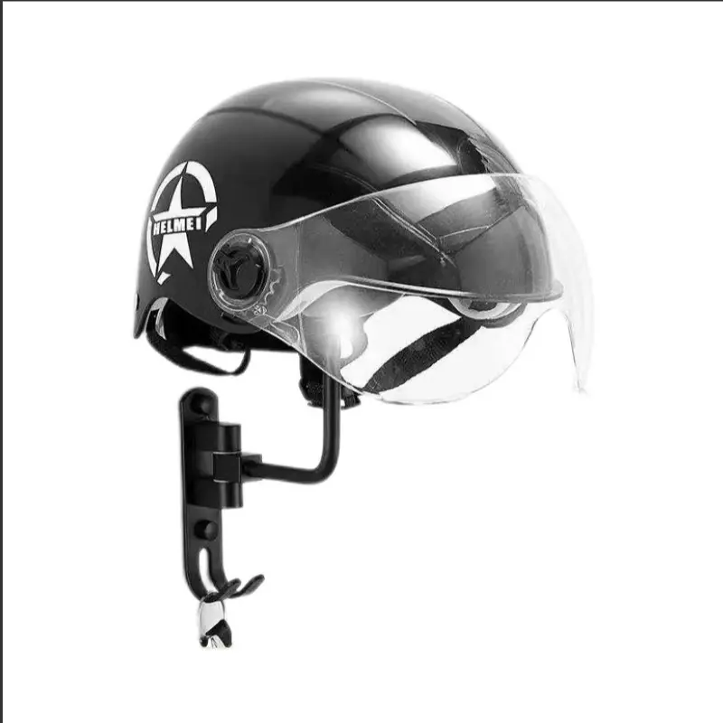 Настенная вращающаяся подставка для шлема, демонстрационная стойка для шлема из черного металла, на стену и стол