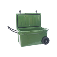 Glacière rigide rotomoulée moderne avec roues, isolée, 65 Qt, écologique, conservation de la glace pendant 5 jours, résistante aux intempéries pour le camping et les aliments