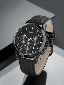 Reloj de Pulsera TOMI T604 para Hombre, de Cuarzo, Deportivo, Elegante y de Lujo, con Correa de Cuero, Caja de Aleación y Pantalla de Agujas, en Oferta - Product Image 6