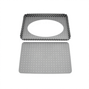 Molde rectangular para tartas de 22 x 32 cm con orificios, base desmontable antiadherente, para tartas, quiches, pizzas y repostería casera. - Product Image 4