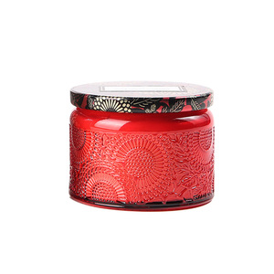 Fundog Embossed Glass <b>Candle</b> Cup Scented Soy Wax Cylindrical Classic Aromatherapy Home Decor - Product Image 5