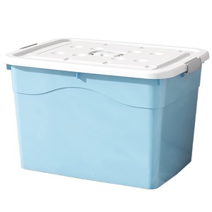 Plastic Storage Box <b>Large</b> Rectangle Blue Clothes Organizer Household Storage <b>Bin</b> With Lid For Toy Book Quilt - Product Image 5