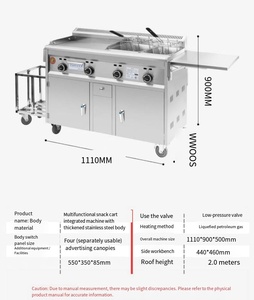 Remorque de restauration mobile en acier inoxydable avec <span class=keywords><strong>friteuse</strong></span>, plancha à gaz, pour petit-déjeuner, hamburgers et hot-dogs - Product Image 6