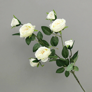 ดอกกุหลาบสีขาวก้านยาวราคาถูกดอกกุหลาบผ้าไหมดอกไม้ประดิษฐ์สำหรับงานแต่งงานตกแต่งบ้านซุ้มดอกไม้ - Product Image 1