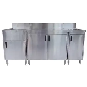 Commercial stainless steel kitchen sink cabinet