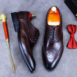 Chaussures habillées en cuir véritable de haute qualité, best-seller, nouveau style, pour les fêtes et les affaires, chaussures en cuir pour hommes. - Product Image 1
