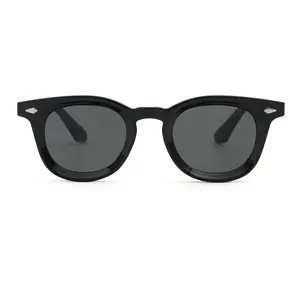 Montures PC populaires et jambes CP pour hommes et femmes avec rivets ovales lunettes de soleil noires UV400