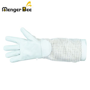 Guantes de apicultura de cuero de algodón blanco Guantes de seguridad para suministros de herramientas de Apicultura - Product Image 1