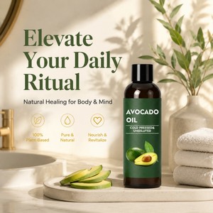 Aceite Corporal de Aguacate Prensado en Frío, Sin Hexano, para Cuidado Diario del Cuerpo y Cabello, Masajes de <span class=keywords><strong>Spa</strong></span>, Marca Privada - Product Image 3