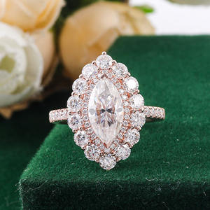 Offre Spéciale bague de mariage pour femmes 1 carat forme marquise fleur de luxe moissanite bague de fiançailles - Product Image 3