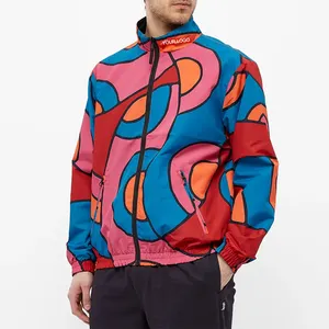 Yeni varış rüzgar geçirmez eşofman üstü renk bloke erkek rüzgarlık özel Logo spor ceket