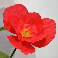 Fleur artificielle géante à tête unique en papier Poppy, technique de teinture, pour décoration intérieure, arrangement, paysage de mariage