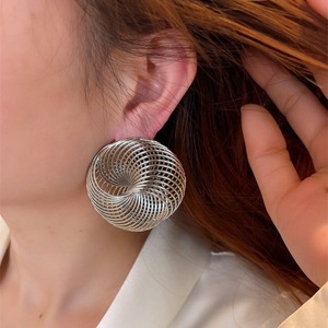 2026 New Fashion Earrings Jewelry Wholesale <strong>Gold</strong> Silver Plated Wire <strong>Birds</strong> <strong>Nest</strong> Earrings Exaggerated Large Chunky Stud Earrings - Product Image 2