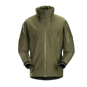 <span class=keywords><strong>Chaqueta</strong></span> impermeable de nailon tejido sólido para hombre, transpirable, fina, con cuello levantado, cremallera, a prueba de viento, para actividades informales al aire libre - Product Image 3